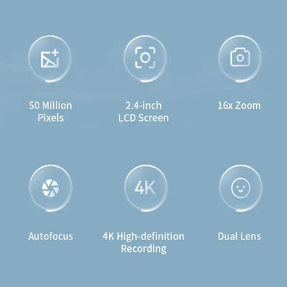 50MP 4K Digital Camera HD Selfie Travel Camera