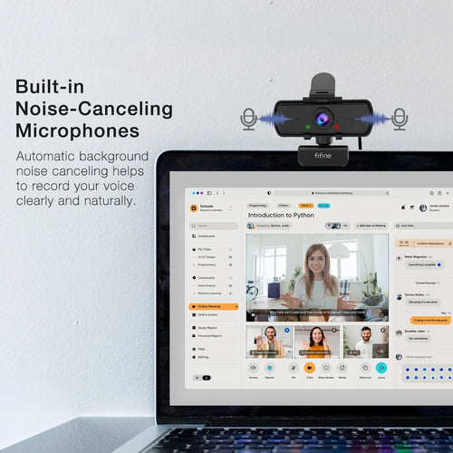 1440p Full HD USB Webcam with Microphone Tripod Black