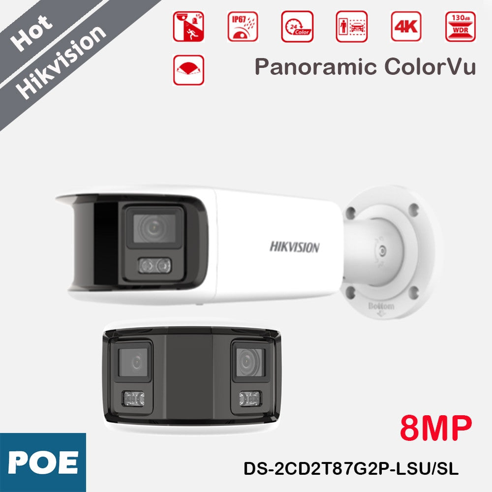Hikvision 8MP 4k Panoramic ColorVu Home Protection IP Camera 4mm Dual Lens